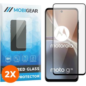 Mobigear Premium Motorola Moto G32 Verre trempé Protection d'écran - Compatible Coque - Noir (Lot de 2)