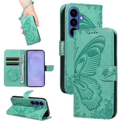 Mobigear Butterfly Housse Samsung Galaxy S26 Plus Etui Porte-Monnaie - Vert