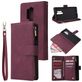 Mobigear Zipper Housse OnePlus 8 Pro Etui Porte-Monnaie - Rouge