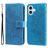 Mobigear Flowers Housse iPhone 17 Etui Porte-Monnaie - Bleu