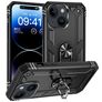Mobigear Armor Ring Coque iPhone 15 Plus Coque arrière Rigide Anti-Chocs avec Anneau-Support - Noir