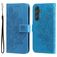 Mobigear Flowers Housse Samsung Galaxy A55 Etui Porte-Monnaie - Bleu