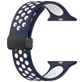 Mobigear Sport Plus Mag Bracelet Silicone Apple Watch Fermeture magnétique - 42/41/40/38 mm - Blanc / Bleu Marin