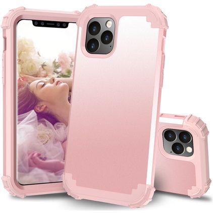 Mobigear Ultra Tough Coque iPhone 11 Pro Max Coque arrière Rigide Anti-Chocs - Rose doré