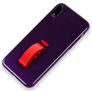 Mobigear Rubber Ring Coque iPhone XS Max Coque arrière Rigide avec Anneau-Support - Violet