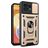 Mobigear Armor Ring Cam Slide Motorola Edge 40 Pro Plastique rigide Coque arrière Antichoc avec bague de maintien et cache caméra coulissant - Or
