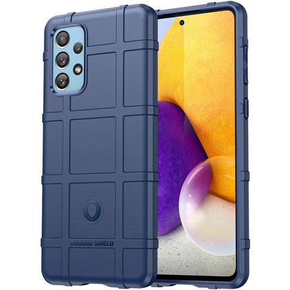 Mobigear Rugged Shield Coque Samsung Galaxy A73 Coque arrière en TPU Souple Anti-Chocs - Bleu