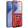Mobigear Armor Ring Coque Samsung Galaxy Z Flip 7 Coque arrière Rigide Anti-Chocs avec Anneau-Support - Rouge