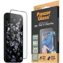 PanzerGlass Ultra-Wide Fit iPhone 16 Plus Verre trempé Protection d'écran - Compatible coque + Cadre de pose