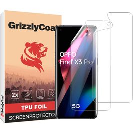GrizzlyCoat OPPO Find X3 Pro Hydrogel TPU Protection d'écran - Compatible Coque + Cadre d'installation (Lot de 2)
