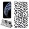 Mobigear Leopard Housse iPhone 12 Etui Porte-Monnaie - Blanc