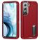 Mobigear Rugged Stand Coque Samsung Galaxy S23 Coque arrière Rigide Anti-Chocs avec Support Amovible - Rouge