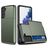 Mobigear Card Coque Samsung Galaxy S21 Coque arrière Rigide Anti-Chocs avec Porte-Cartes - Vert armée