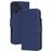 Mobiparts Wallet Housse iPhone 16 MagSafe Etui en Cuir Véritable Porte-Monnaie - Bleu