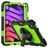 Mobigear SureGrip Xtreme Coque iPad Mini 6 (2021) Coque arrière en Plastique rigide,Silicone + Porte-crayon + Bandoulière + Support Amovible - Noir / Vert