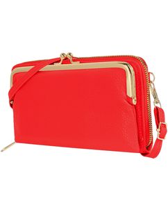 Antonio Fonzo Crossbody Clutch Snap Sac Téléphone - Large - Rouge