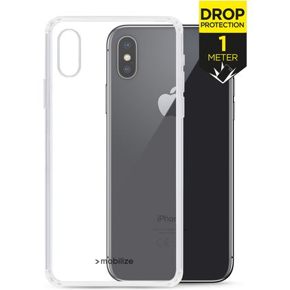 Mobilize Naked Protection Coque Transparente iPhone XS Coque arrière Rigide Anti-Chocs - Transparent