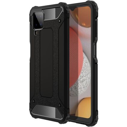 Mobigear Outdoor Coque Samsung Galaxy A12 Coque arrière Rigide Anti-Chocs - Noir