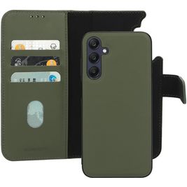 Mobiparts Housse Samsung Galaxy A25 Etui avec Coque Détachable en Cuir Véritable Porte-Monnaie - Vert