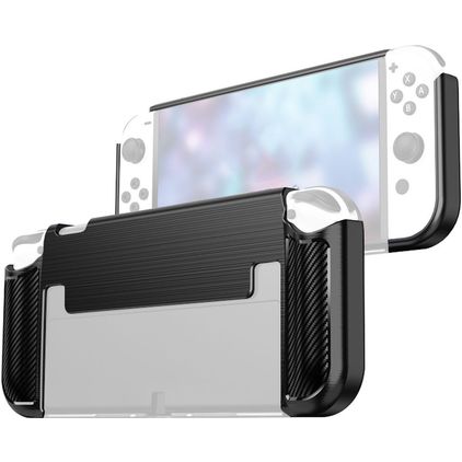 Mobigear Shockproof Coque Nintendo Switch OLED Coque en en TPU Souple - Noir