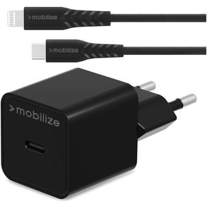 Mobilize - Simple USB-C Chargeur Apple Lightning 1 mètre Power Delivery 20W - Noir