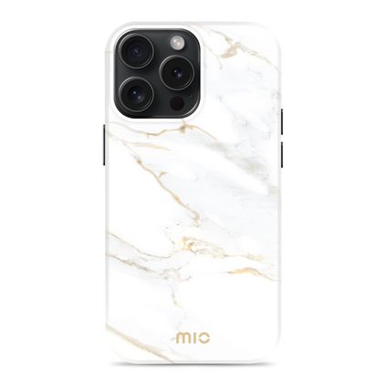 MIO iPhone 15 Pro MagSafe Plastique rigide Coque arrière - White Marble