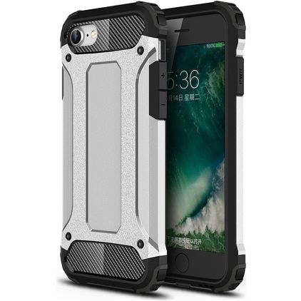 Mobigear Outdoor Coque iPhone SE (2022) Coque arrière Rigide Anti-Chocs - Argent