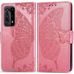 Mobigear Butterfly Housse Huawei P40 Pro Etui Porte-Monnaie - Rose