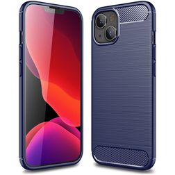 Mobigear Brushed Slim Coque iPhone 14 Coque arrière en TPU Souple - Bleu
