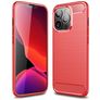 Mobigear Brushed Slim Coque iPhone 13 Pro Max Coque arrière en TPU Souple - Rouge