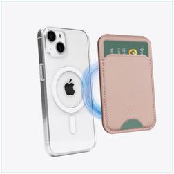 Valenta Card Wallet Stand - Porte Cartes en - 3 Cartes - Compatible MagSafe - Metallic Rose