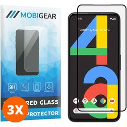 Mobigear Premium Google Pixel 4a Verre trempé Protection d'écran - Compatible Coque - Noir (Lot de 3)