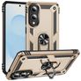 Mobigear Armor Ring Coque Samsung Galaxy S25 Edge Coque arrière Rigide Anti-Chocs avec Anneau-Support - Or