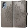 Mobigear Mandala Housse Nokia X30 Etui Porte-Monnaie - Gris