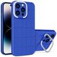 Mobigear Cube Coque iPhone 14 Pro Max Coque arrière Rigide avec Support Amovible - Bleu