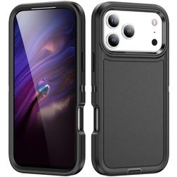 Mobigear Rugged Coque iPhone 18 Pro Coque arrière Rigide Anti-Chocs - Noir