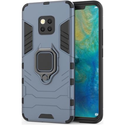 Mobigear Armor Ring Coque Huawei Mate 20 Pro Coque arrière Rigide Anti-Chocs avec Anneau-Support - Bleu Marin