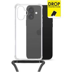 My Style Loop Transparente iPhone 16 Plus Coque avec cordon en TPU Souple - Transparent