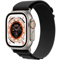 Mobigear Alpine Bracelet Nylon Apple Watch Fermeture boucle ardillon - 49/46/45/44 mm - Noir