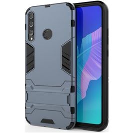 Mobigear Armor Stand Coque Huawei P40 Lite E Coque arrière Rigide Anti-Chocs avec Support Amovible - Bleu