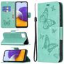 Mobigear Butterfly Housse Samsung Galaxy A22 5G Etui Porte-Monnaie - Turquoise
