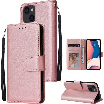 Mobigear Wallet iPhone 14 Étui Portefeuille - Rose doré