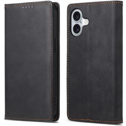 Mobigear Wallet Housse iPhone 16 Etui Porte-Monnaie - Noir