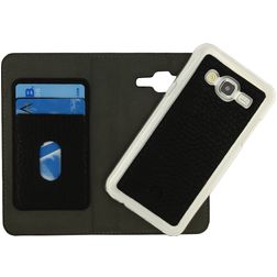 Mobilize Detachable Wallet Housse Samsung Galaxy J5 (2015) Etui avec Coque Détachable en Cuir Véritable - Noir