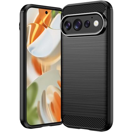 Mobigear Brushed Slim Coque Google Pixel 11 Pro Coque arrière en TPU Souple - Noir