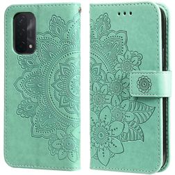 Mobigear Flowers OPPO A74 5G Étui Portefeuille - Turquoise