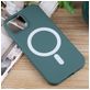 Mobigear Rubber Touch Coque iPhone 15 Plus MagSafe Coque arrière en Silicone - Vert