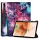 Mobigear Tri-Fold Gel Coque Samsung Galaxy Tab S7 FE Etui en TPU,Similicuir + Porte-crayon - Milky Way