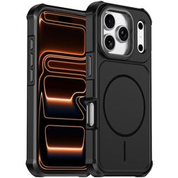 Mobigear Airbag Shockproof Coque iPhone 17 Pro MagSafe Coque arrière Rigide Anti-Chocs - Noir