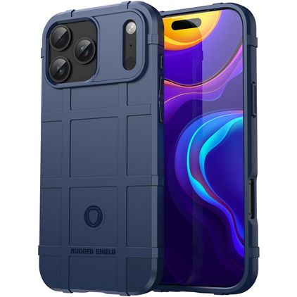 Mobigear Rugged Shield Coque iPhone 17 Pro Max Coque arrière en TPU Souple Anti-Chocs - Bleu